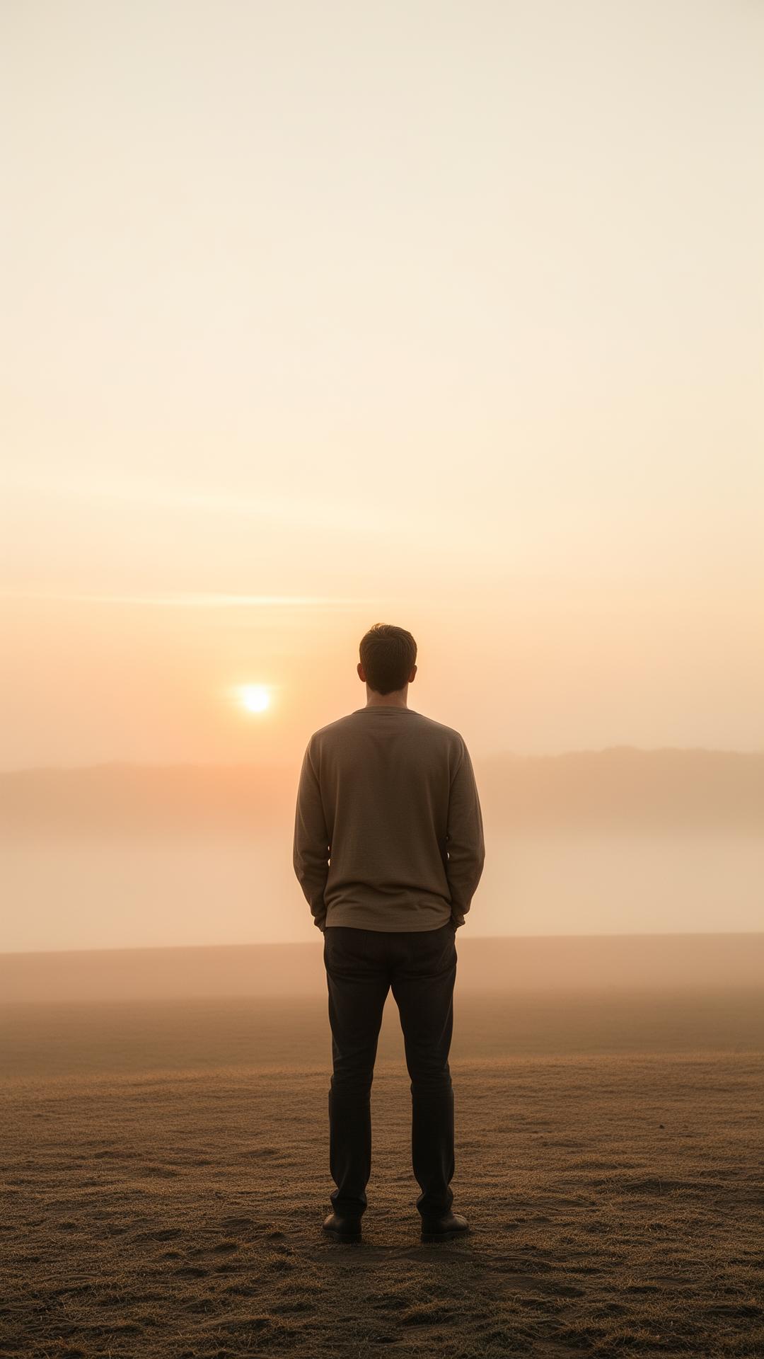 A father at sunrise